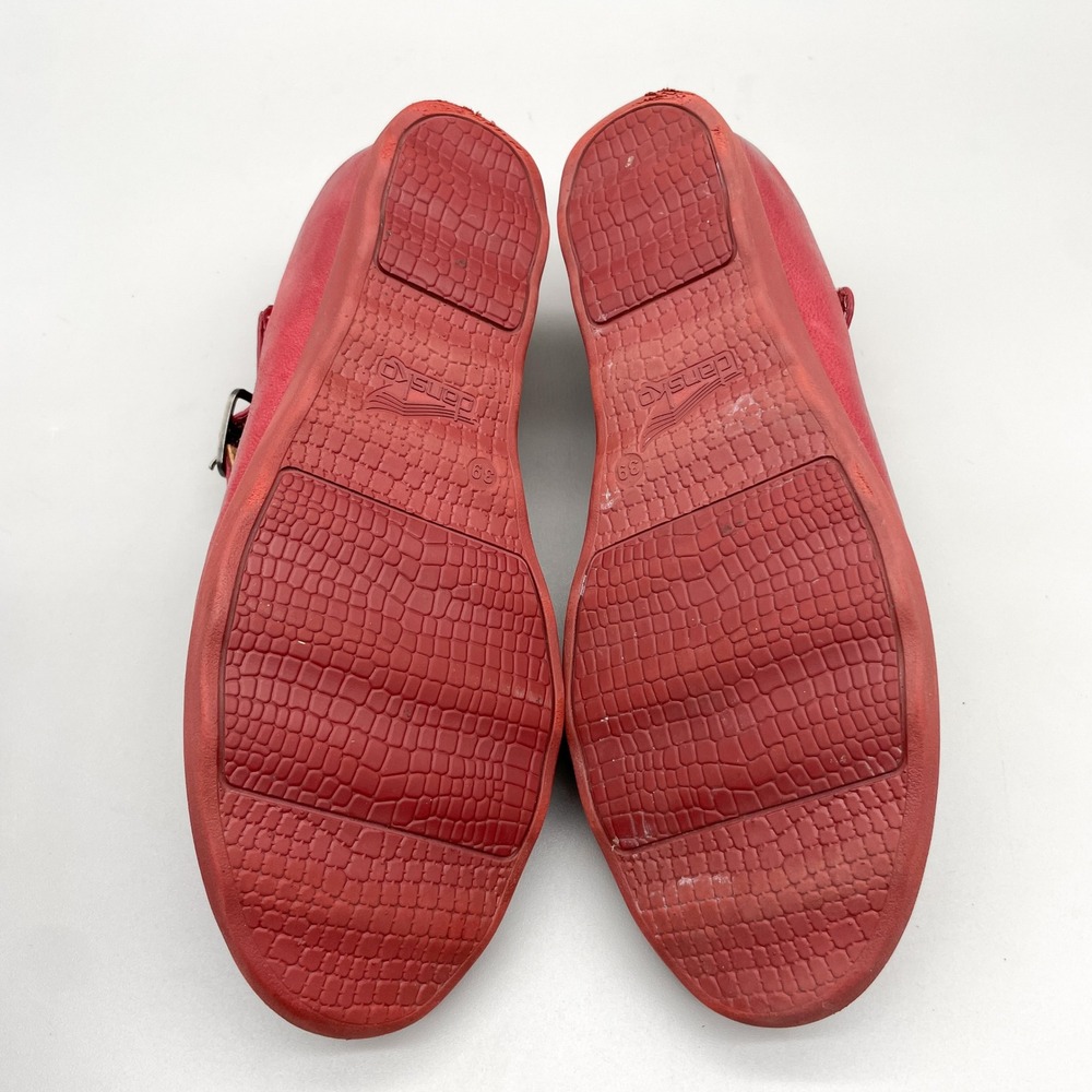 Dansko Womens 39 8.5 Marcella Mary Jane Wedge Red Leather Teacher Office Classic - Picture 6 of 11